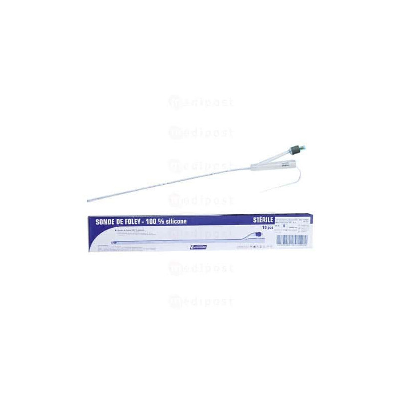 Sonde Foley 100 % silicone avec ballonnet de 5-15 ml