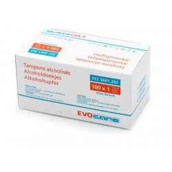TAMPONS ALCOOLISES EVOCARE 3 x 6 cm - 1X100