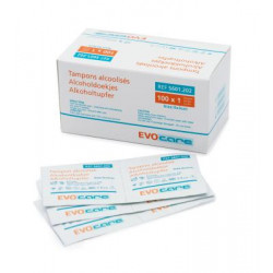 TAMPONS ALCOOLISES EVOCARE 3 x 6 cm - 1X100