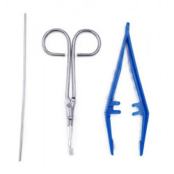 C.50 SETS STER A MECHE N°2/STYLET+PINCE ANAT+CISEAUX