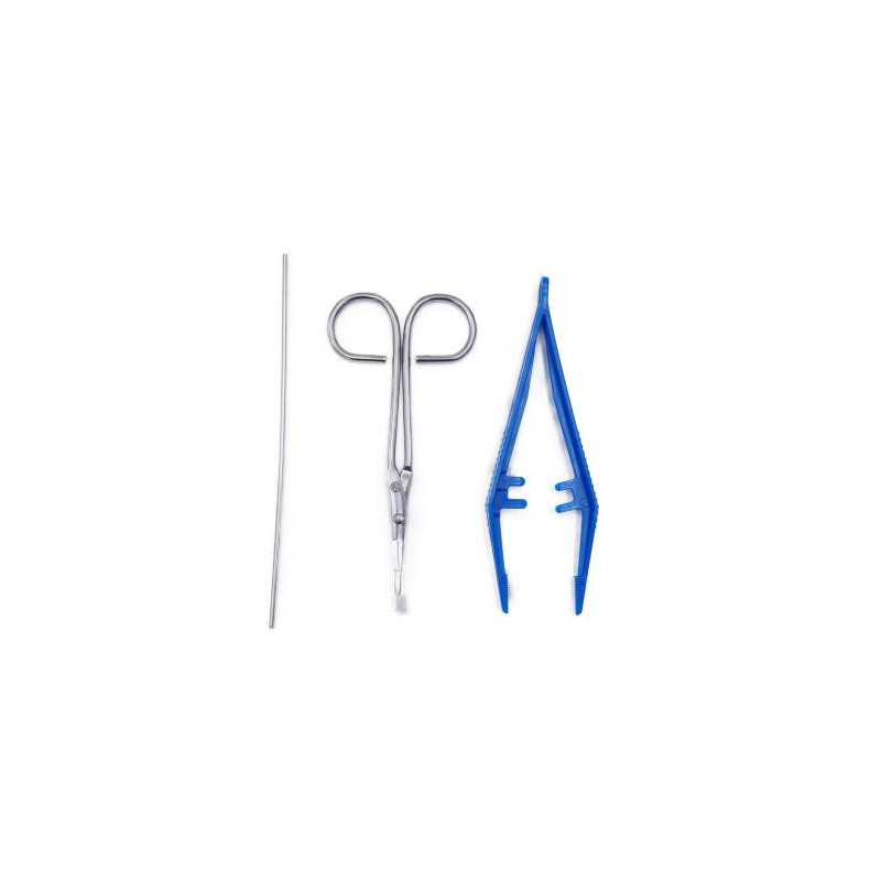C.50 SETS STER A MECHE N°2/STYLET+PINCE ANAT+CISEAUX